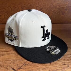 NWT New Era 9Fifty Snap LA Dodgers 2024 World Series Champions in Chrome/Black